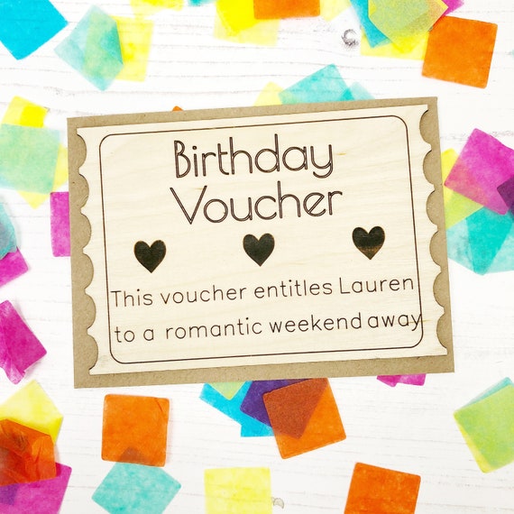 personalised birthday voucher etsy birthday voucher