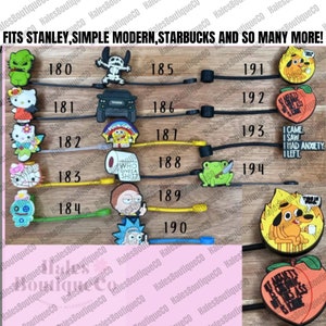  ZOSTLAND 6pcs Cute Cartoon Stitch Straw Cover Caps,Straw Topper  Silicone Reusable Straw Plugs,Compatible with Stanley 30 oz 40 oz Tumbler  Straw Topper for Cup Accessory (Stitch-6pcs): Home & Kitchen