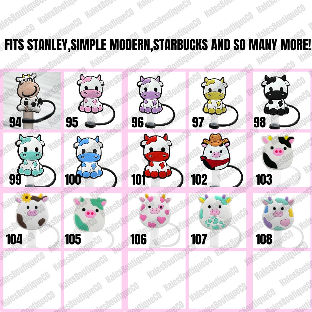 Straw Tips Cover Reusable Straw Toppers Kawaii Bear Panda - Temu