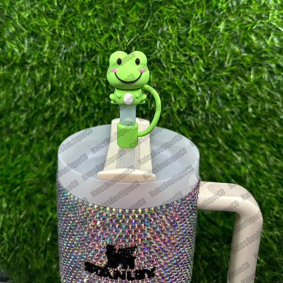 Stitch Straw Topper Frog Straw Topper PVC Silicone Stanley Starbucks  Tumbler Straw Accessory Straw Cover