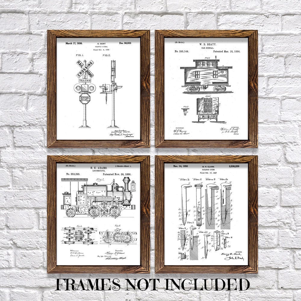 Gifts for Train Enthusiasts Set of Four 8x10 Etsy