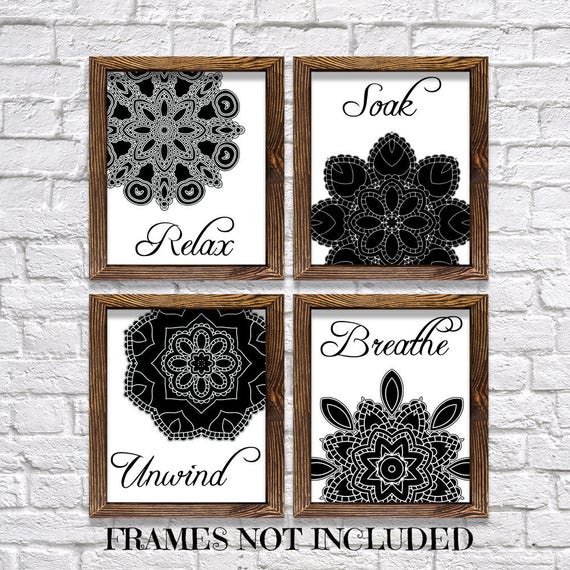 Bathroom Wall Art Bathroom Sayings Art Prints Relax Soak - Etsy