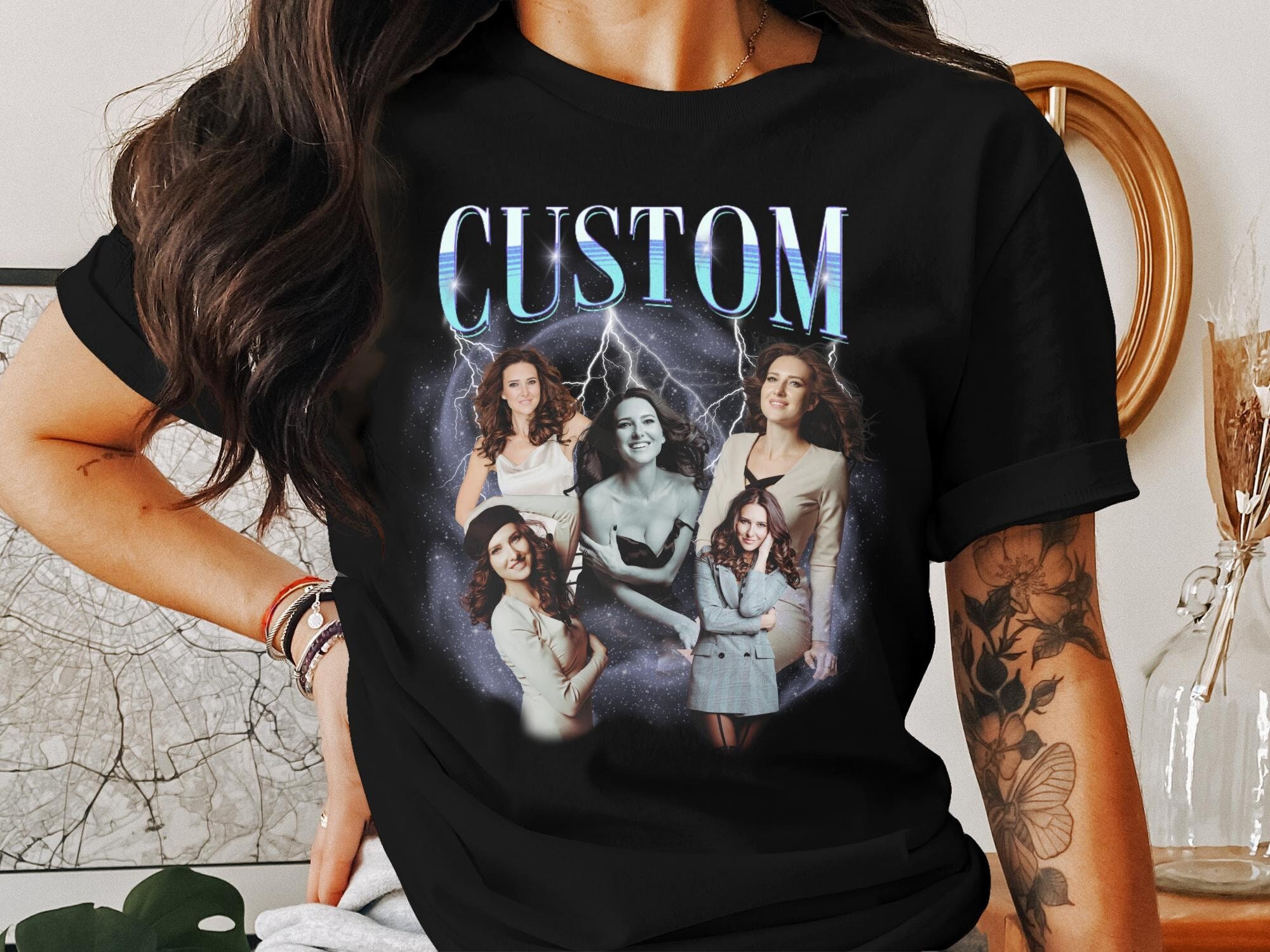 Custom Bootleg Shirt, 90s Bootleg T-shirt, Classic Shirt Gift, Custom Girlfriend Shirt, Custom Face shirt, Personalised Photo TShirt