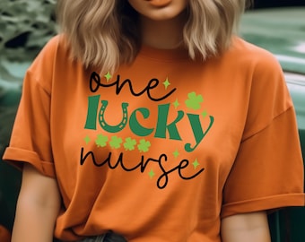 T-shirt infirmière Saint-Patrick, T-shirt infirmière porte-bonheur, cadeau pour infirmières, t-shirt porte-bonheur, chemise irlandaise, haut trèfle, cadeau irlandais, cadeau infirmière porte-bonheur