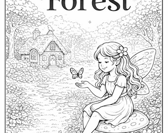 Libro da colorare "Sussurri della foresta delle fate" - Pagine da colorare di fate stravaganti, libro da colorare fantasy stampabile per bambini e adulti