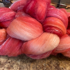 Hand Dyed Tonal Targhee/Bamboo/Silk blend Fiber - Combed Top Roving - Multiple colors