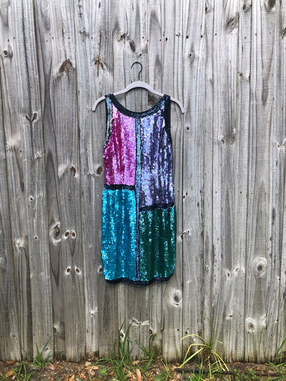 1980s Oh! Johnny Sequin Dress
