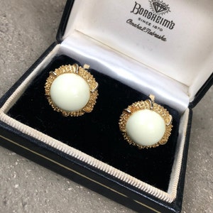 1950s Crown Trifari Clip On Button Style Earring