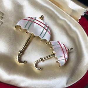 50s/60s Mid-Century Umbrella Matching Brooches UNBRANDED