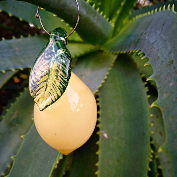 Handmade Glass Lemon Ornaments