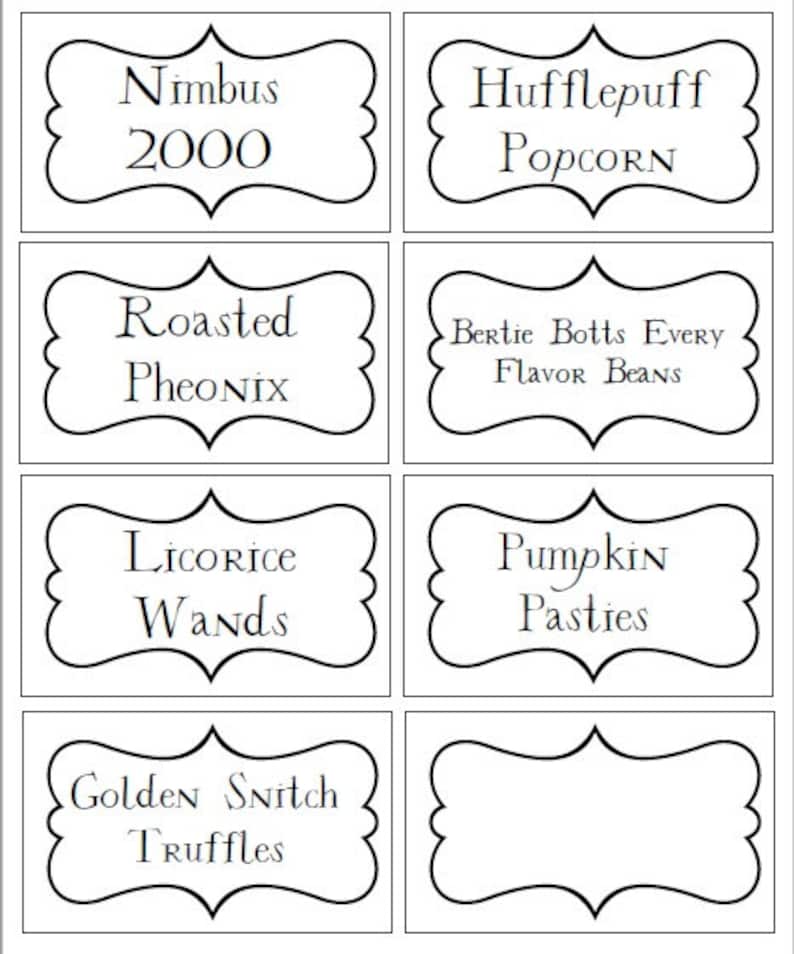 Harry Potter Inspired Food Labels | Etsy