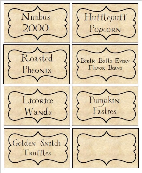Harry Potter Inspired Food Labels | Etsy