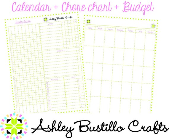 Blank Monthly Chore Chart