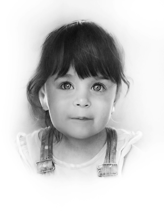 Handmade Graphite Portrait from Photo, Custom Pencil Drawing Gift