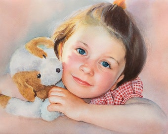 Personalized Watercolor Portrait: Custom Family Keepsake