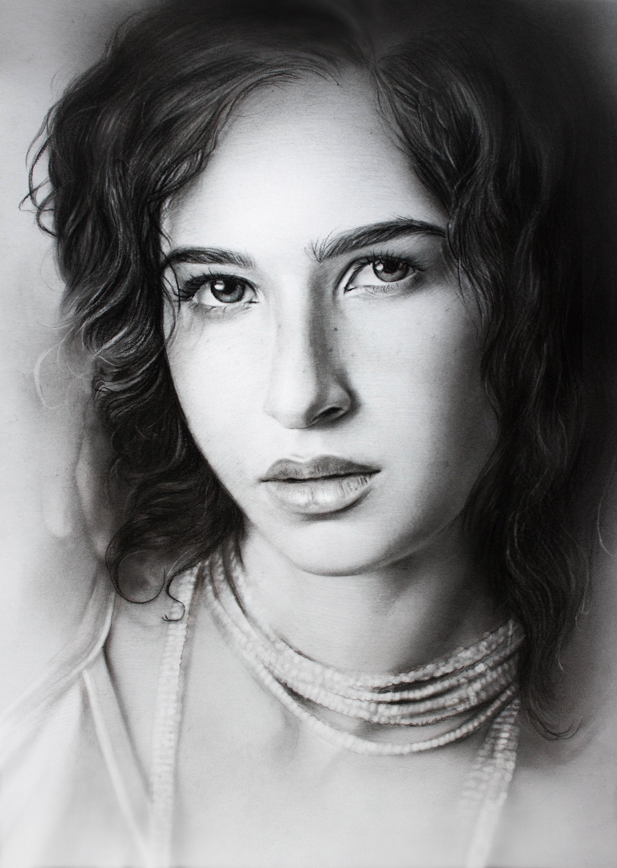 Handmade Pencil Portrait: Custom Girl Drawing on Paper