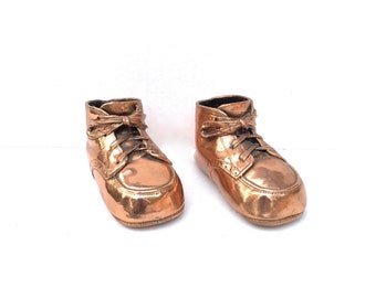 copper plated baby shoes