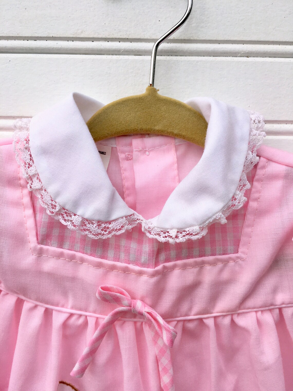 Vintage Baby Girl EASTER Dress With Bunny Rabbit Basket and Flowerssize 18mpink/white