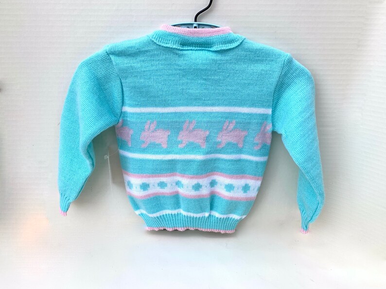 Vintage Baby Girl EASTER Sweater Cardigan With Bunny Rabbitssize
