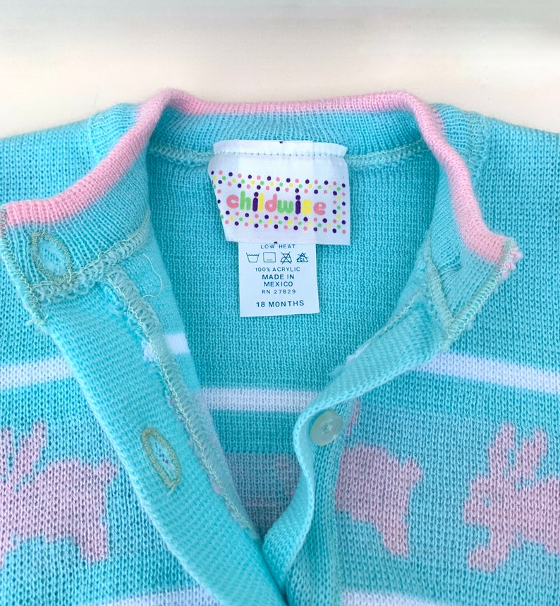 Vintage Baby Girl EASTER Sweater Cardigan With Bunny Rabbitssize