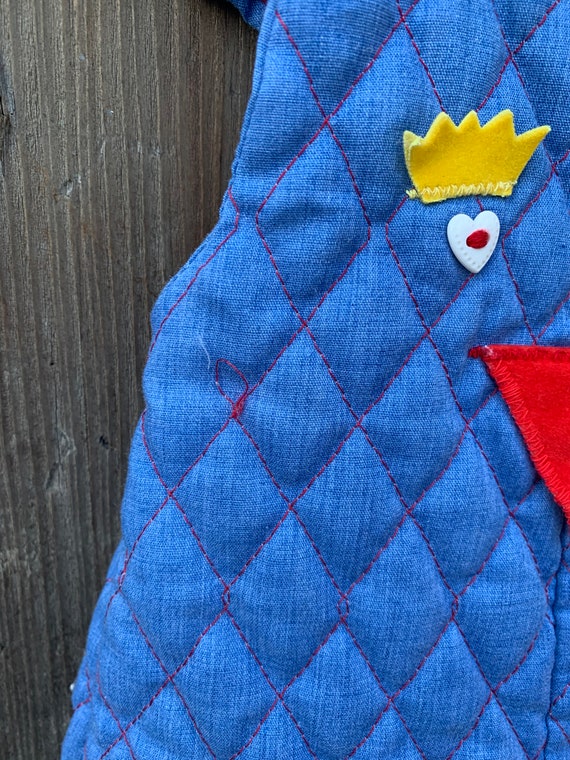 Vintage Quilted Baby Romper, Chicken Face Applique, 6M View 6