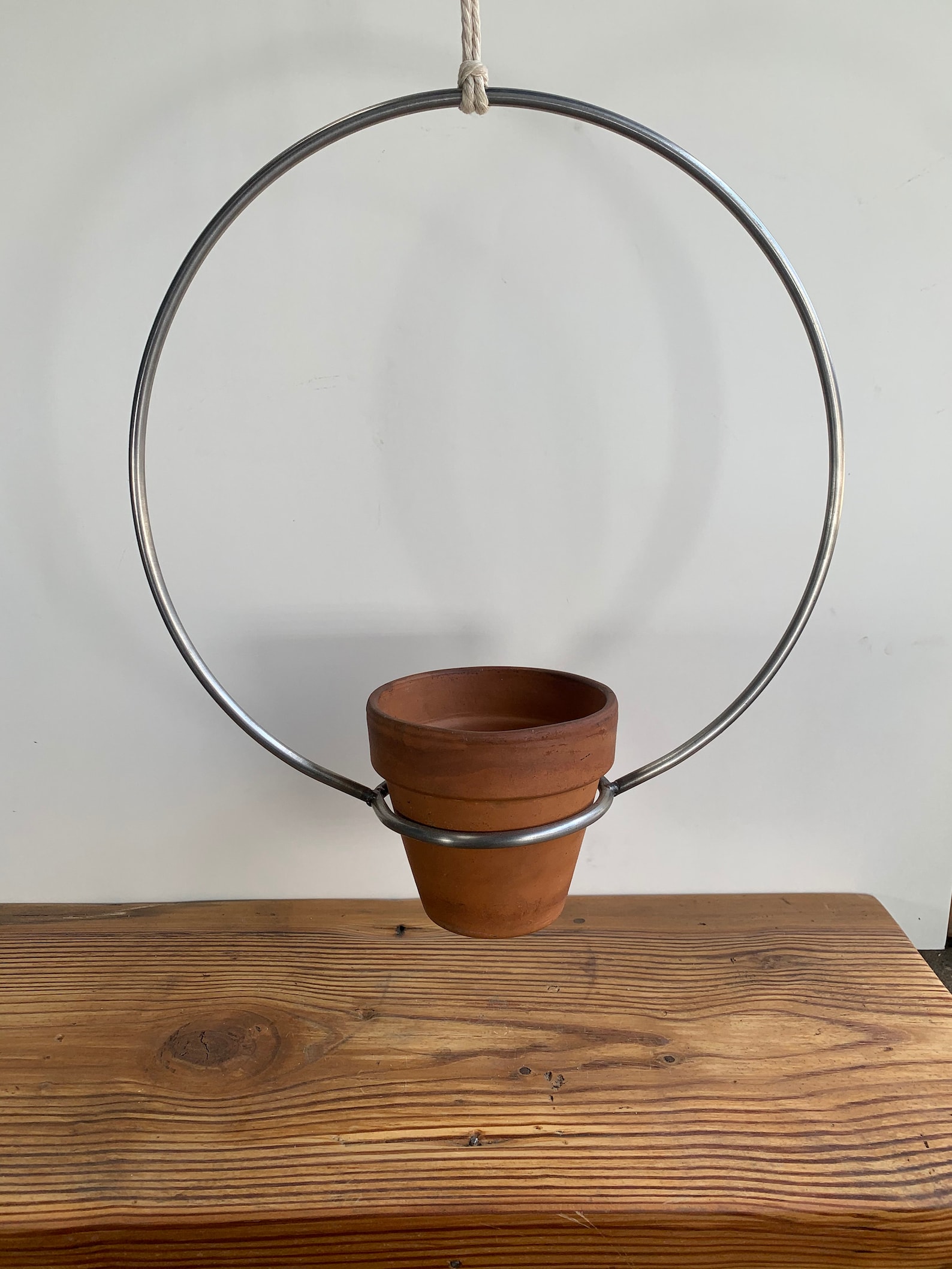 Circular Stainless Steel Plant Hanger 11 Round Holds Etsy