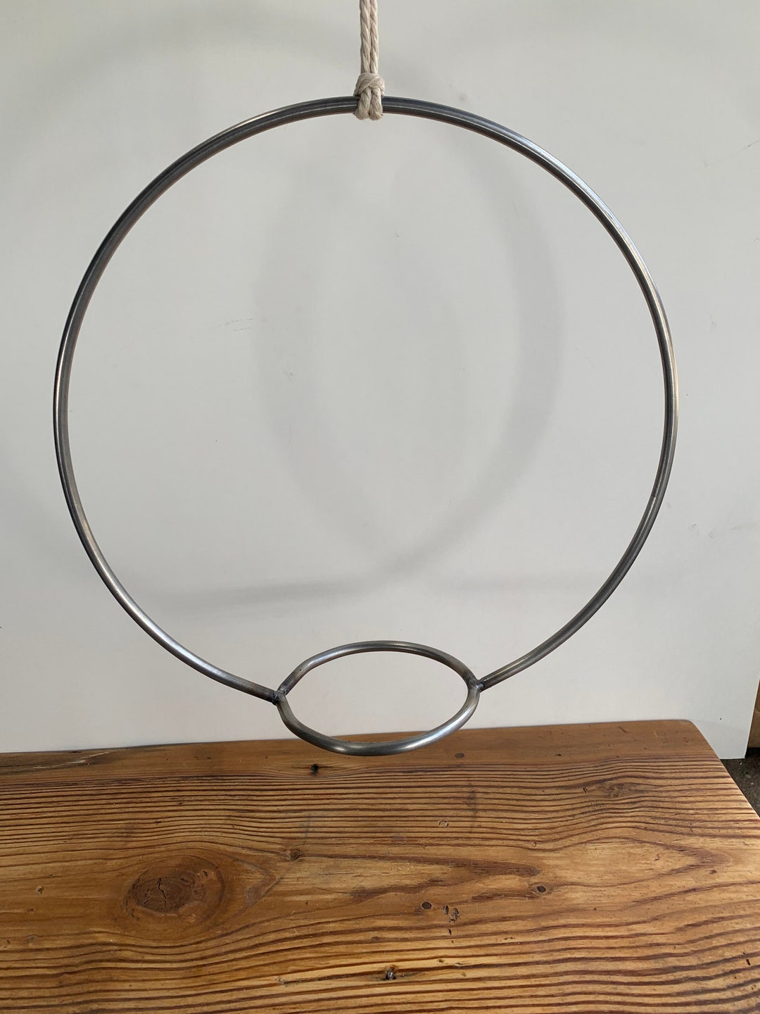 Circular Stainless Steel Plant Hanger 11 Round Holds 4 Pot Open Bottom