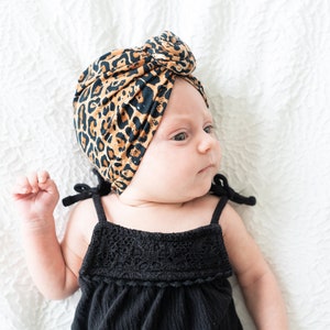 Leopard print baby turban cheap