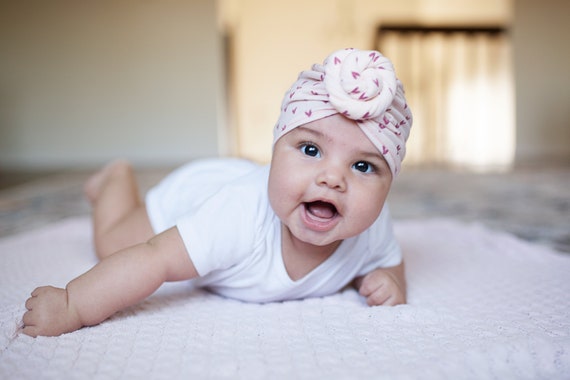 pink baby turban