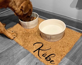 cute dog bowl mats
