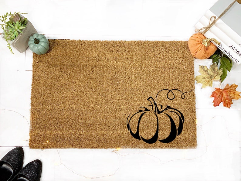 Pumpkin Doormat Fall Doormart Halloween Door Mat Cute Etsy