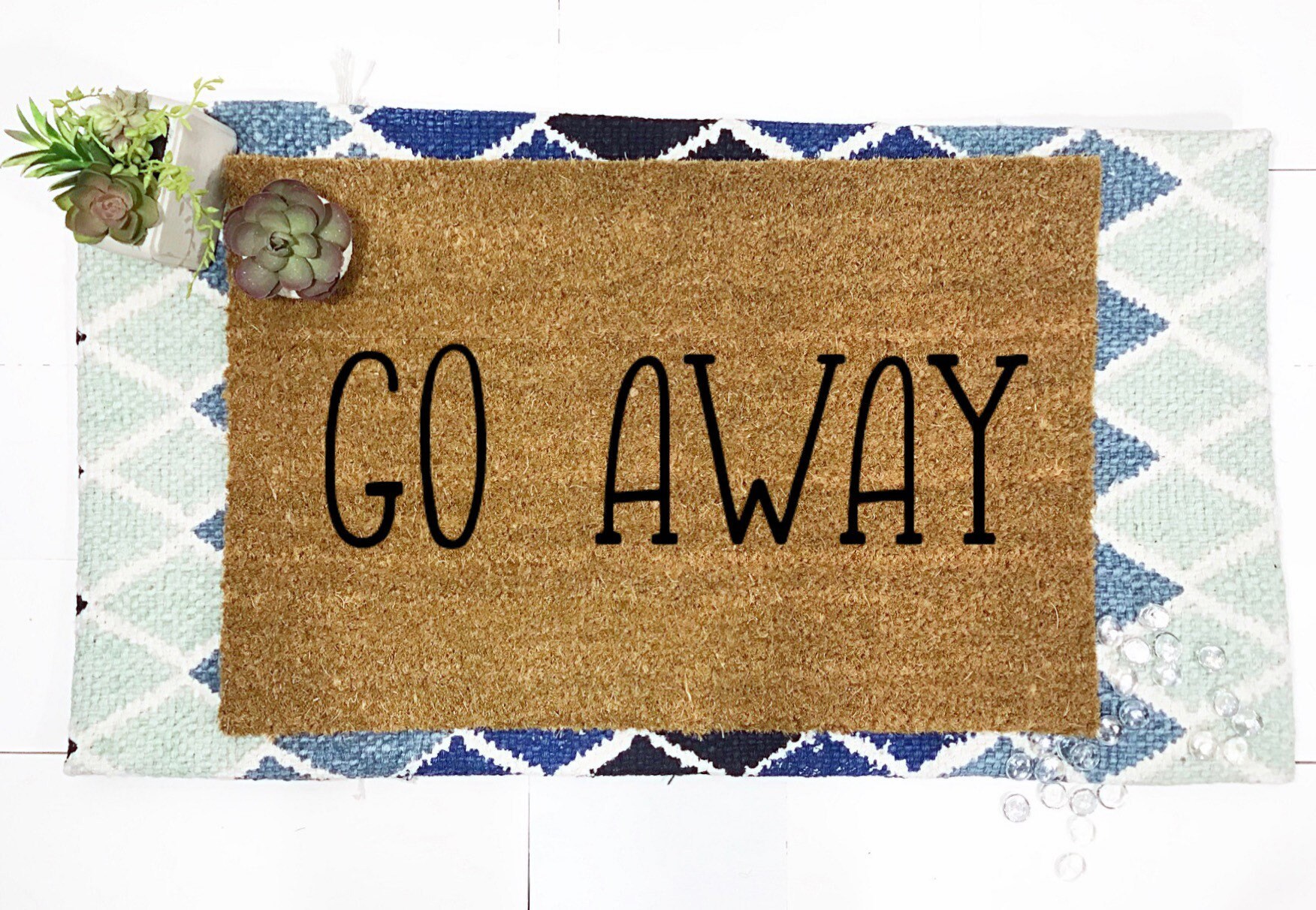 GO AWAY Door Mat Funny Outdoor/Indoor Door Mat doormat Etsy