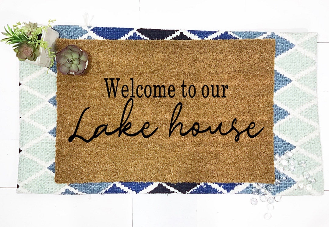 to Our Lake House Door Mat Lake Outdoor/indoor Door Mat Doormat