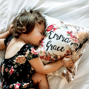 Custom Sequin Valentine&#39;s Pillow: Personalized Toddler Gift