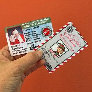 Kerstmanlicentie, kerstman's rijbewijs, kousenvuller voor kinderen, kerstkindervuller, sleelicentie, kerstkaart kwijt