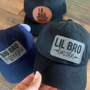 Big Brother Hat, Little Brother Hat, Sibling Caps, Big Bro Lil Bro Trucker, Matching sibling hats, hat for baby, surprise grandparents