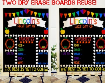 last day of school board, reusable last day of school board, first and last day boards, dry erase board, last day of kindergarten, 2022