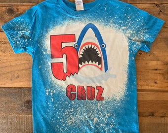 Shark Birthday Shirt: Custom Raglan, Boys or Girls