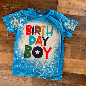 boys birthday shirt, any age birthday, birthday boy shirt, colorful boys birthday, ANY AGE, kids its my birthday bleached shirt,