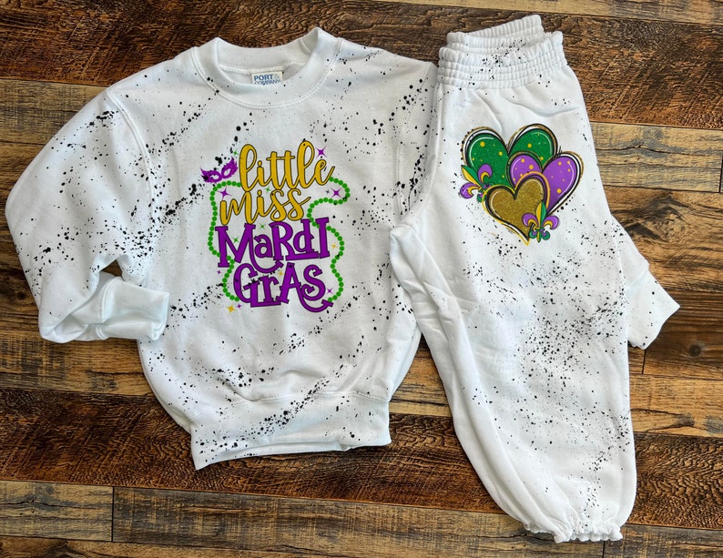 Crawfish Mardi Gras Kids Sweatshirt & Sweatpants Set image 2