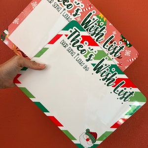 Kinder Weihnachtsliste, Weihnachtswunschliste, wiederverwendbare Weihnachtsliste, Trockenradierbrett, auslöschbare Weihnachtsliste, Weihnachtsmannsliste für Kinder