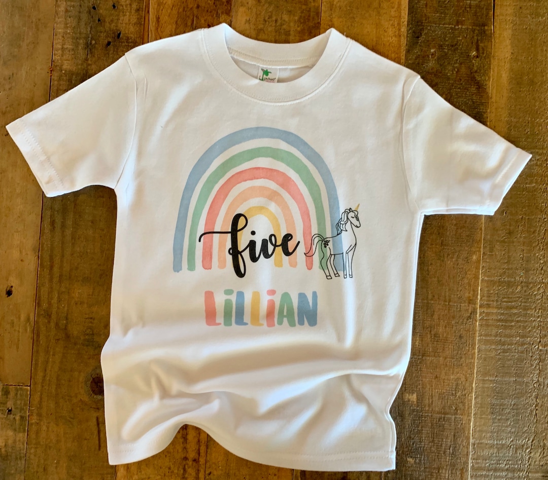 Girls Cute Rainbow Top, Pastel Rainbow Shirt, Girls Rainbow Shirt