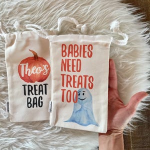 Baby Halloween Bag, Small Treat Pouch, Infant Trick or Treat Bag, toddler size treat bag, small kids halloween bag, trick or treat bag