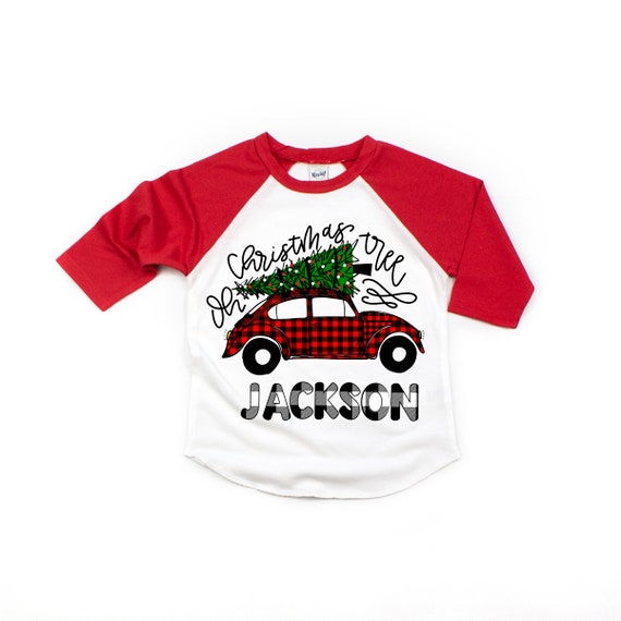 Christmas car toddler shirt personalized boys christmas | Etsy