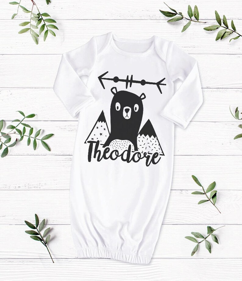 Baby Boy Gown Infant Gown Baby Boy Sleeper Baby Gown Baby Etsy