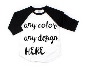 Personalized Raglan Shirt: Custom Toddler, Youth, & Baby Tee