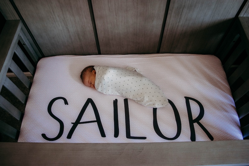 Custom Girls Crib Sheet Name Crib Sheet Flower Crib Sheet Etsy