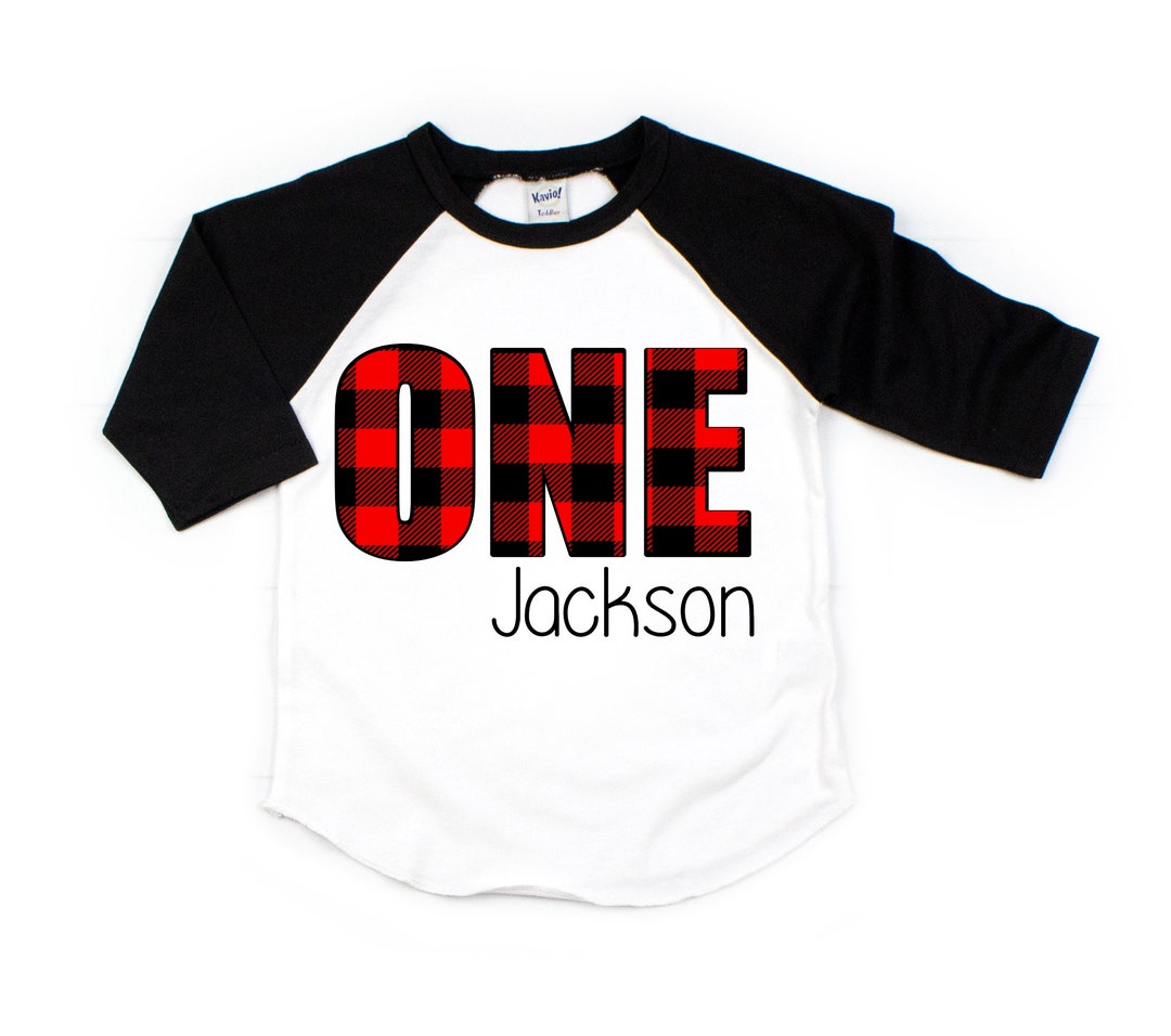 buffalo plaid first birthday shirt