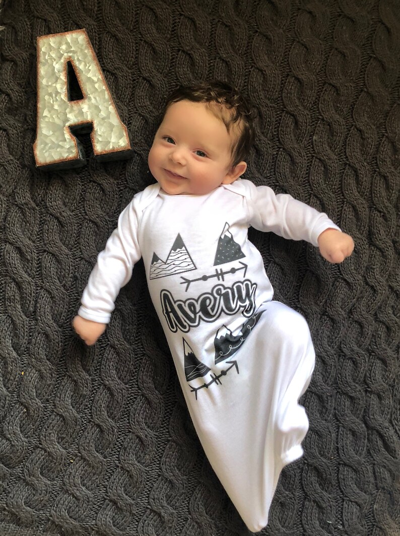 Baby Boy Gown Infant Gown Baby Boy Sleeper Baby Gown Baby Etsy