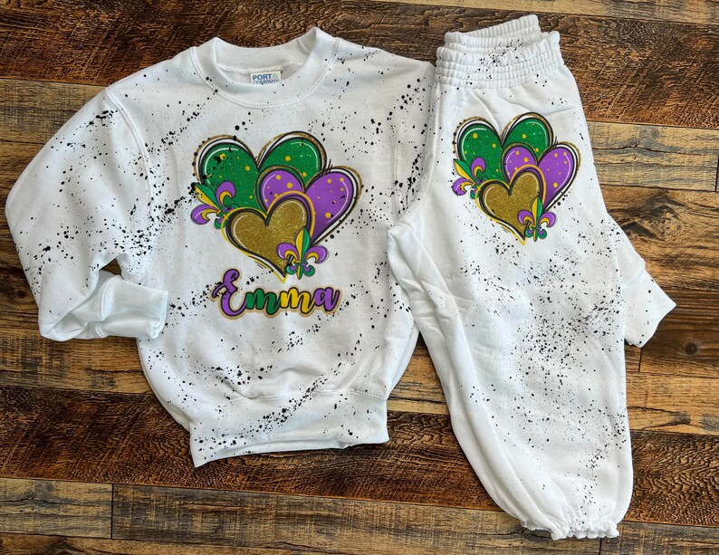 Crawfish Mardi Gras Kids Sweatshirt & Sweatpants Set image 3